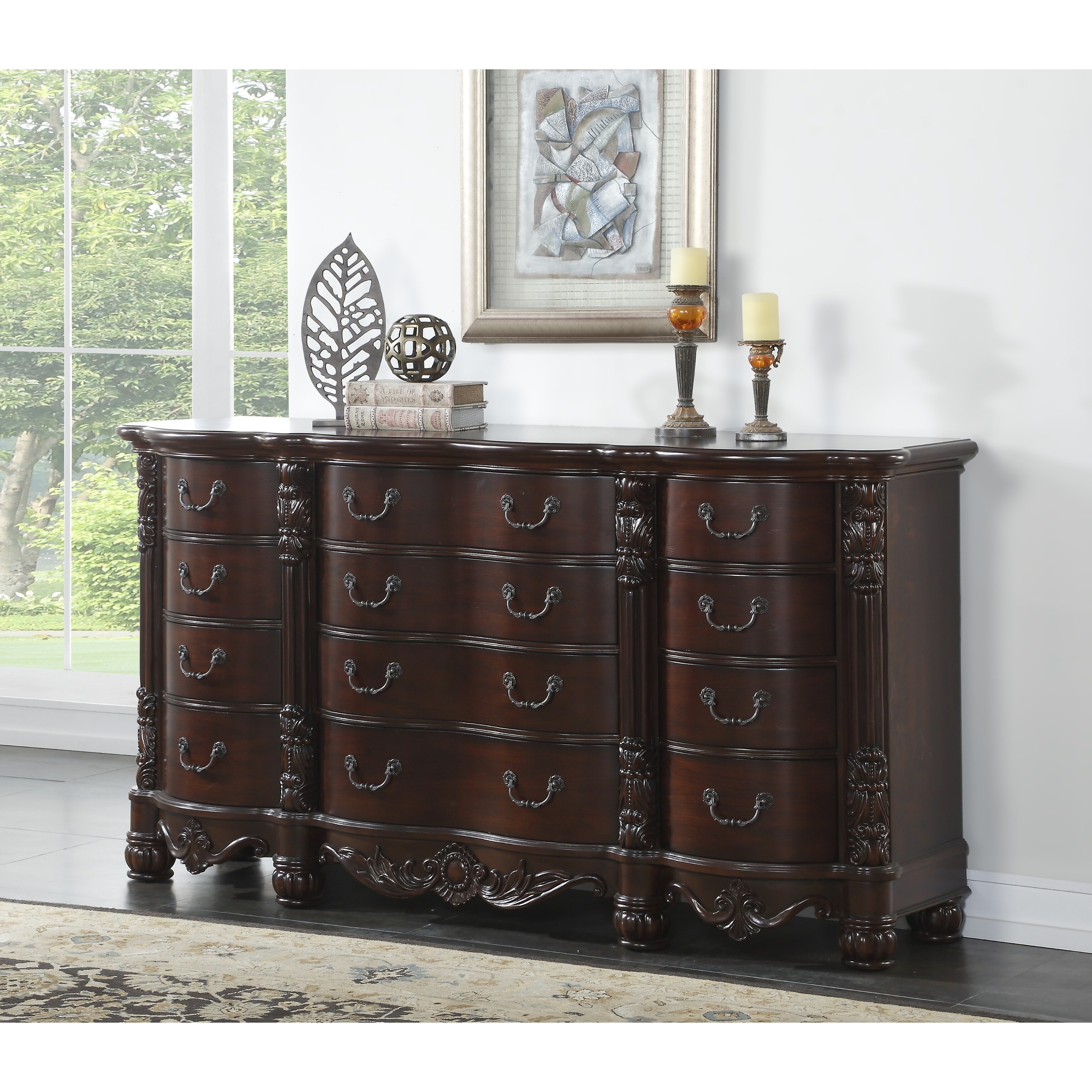 Shop Saillans Solid Wood Construction 12 Drawer Dresser Cherry