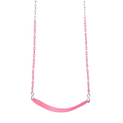Swing-N-Slide Pink Swing Seat with Pink Coated Chains - 26" W x 5.5" D x 58" H