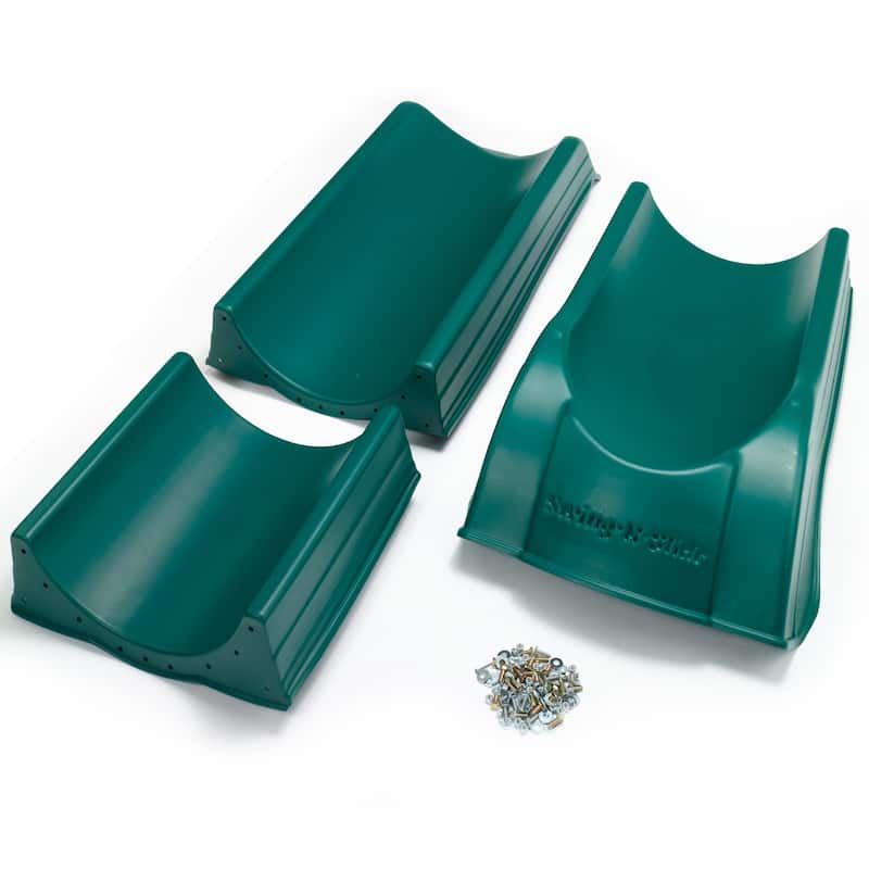 Swing-N-Slide 3-Piece Super Summit Slide - Green - Mounts to 5' Platforms - 102.5" L x 21" W x 8" H