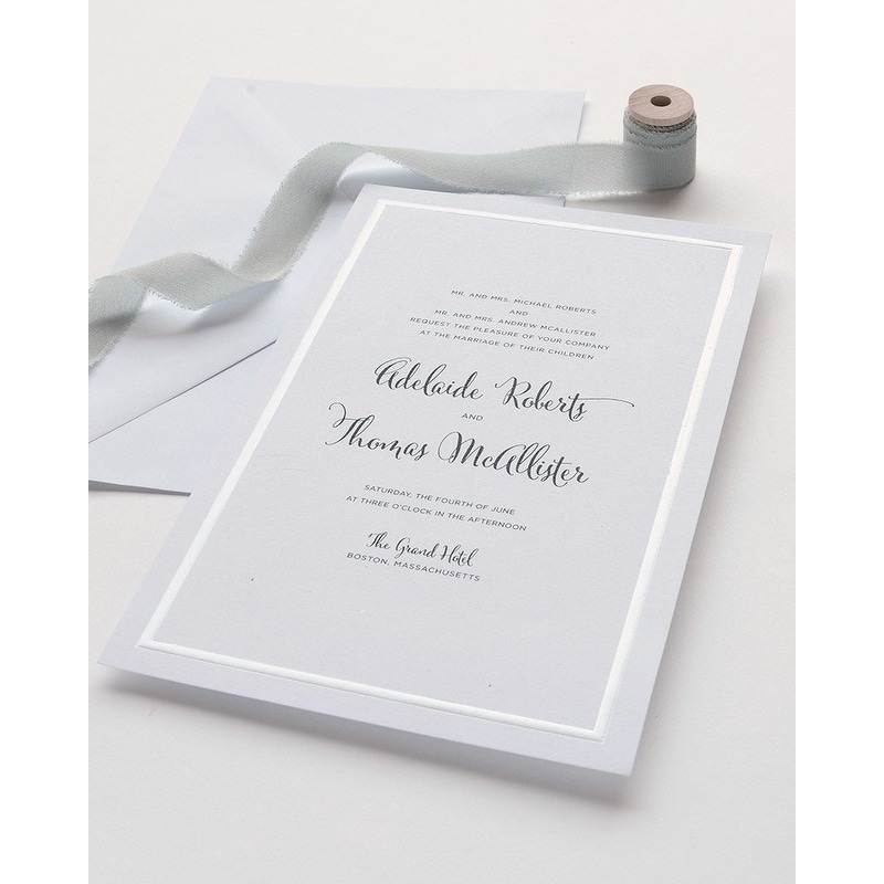 Shop Pearl Foil Border Print At Home Invitation Kit 50 Count