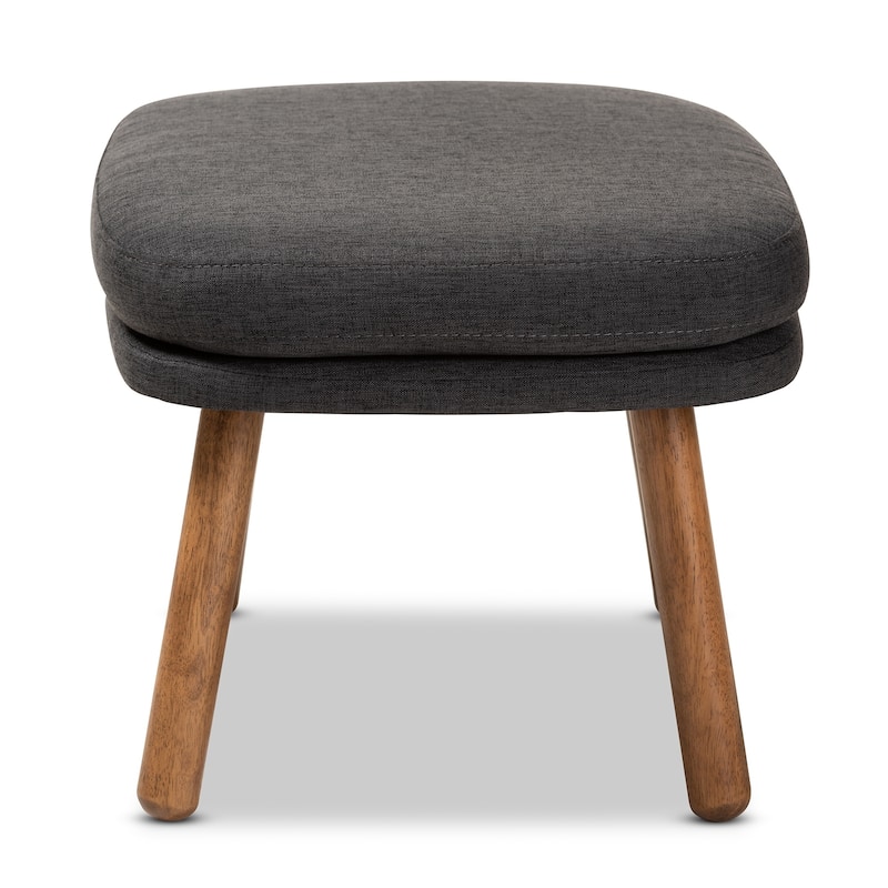 Mid-Century Fabric Upholstered Ottoman by Baxton Studio