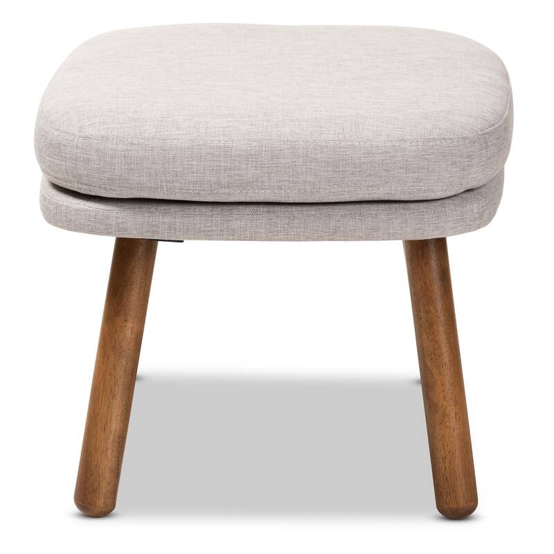 Mid-Century Fabric Upholstered Ottoman by Baxton Studio