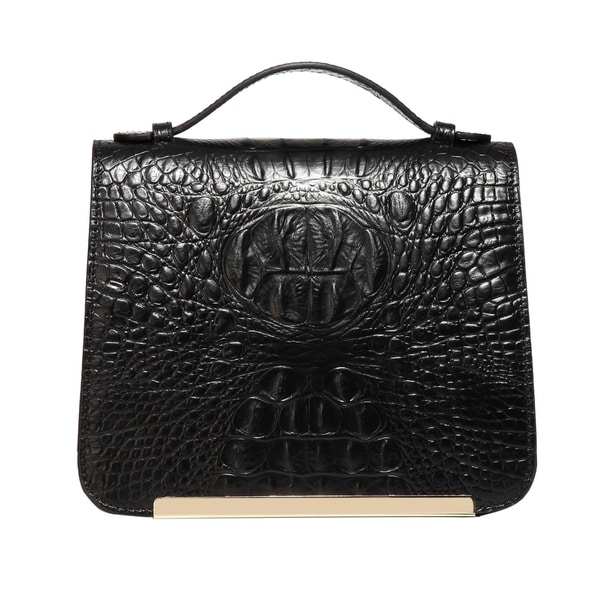 Shop Inaya Croc Embossed Leather Crossbody Handbag - Overstock - 22322498