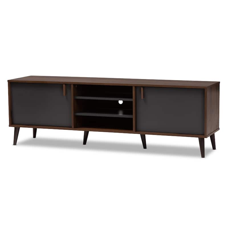 Mid-Century Brown and Grey TV Stand by Baxton Studio