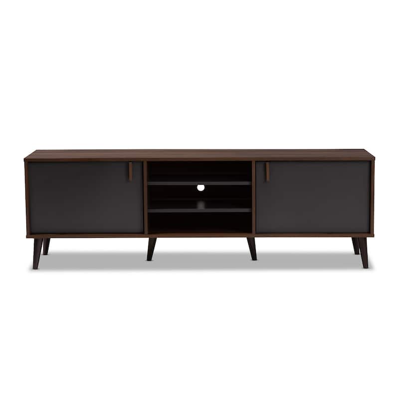 Mid-Century Brown and Grey TV Stand by Baxton Studio