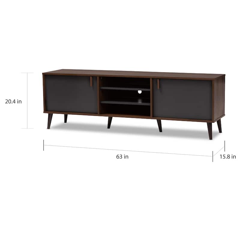 Mid-Century Brown and Grey TV Stand by Baxton Studio