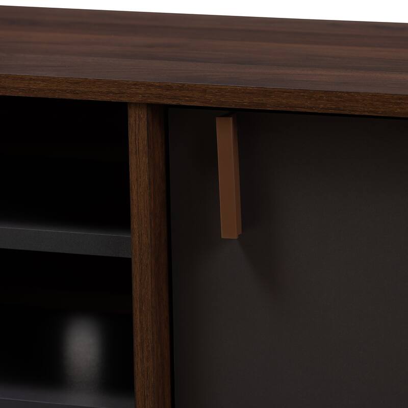 Mid-Century Brown and Grey TV Stand by Baxton Studio
