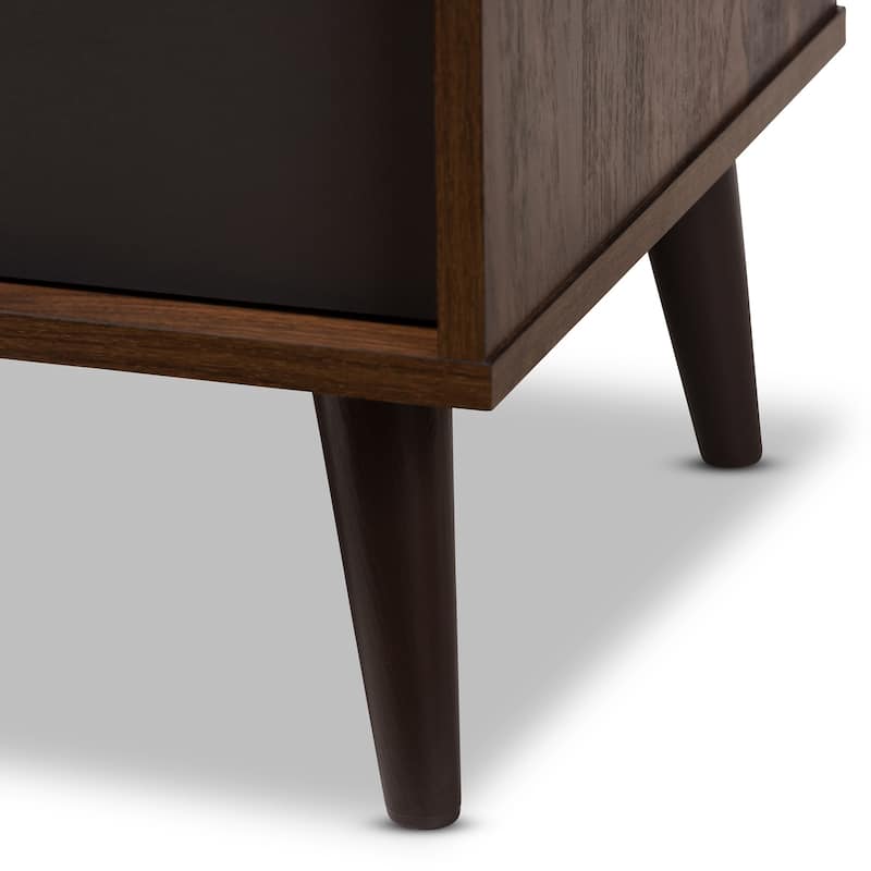Mid-Century Brown and Grey TV Stand by Baxton Studio