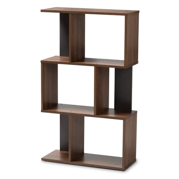 Contemporary Brown and Grey Shelf by Baxton Studio - Overstock - 22322504