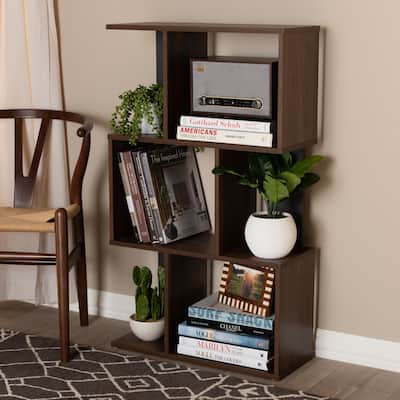 Contemporary Brown and Grey Shelf by Baxton Studio