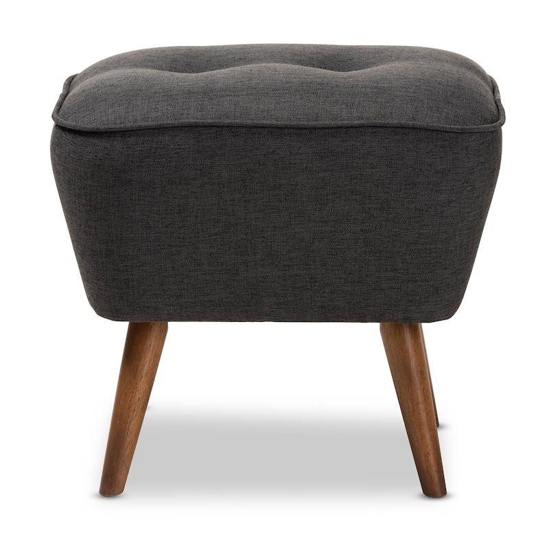 Mid-Century Fabric Upholstered Ottoman by Baxton Studio