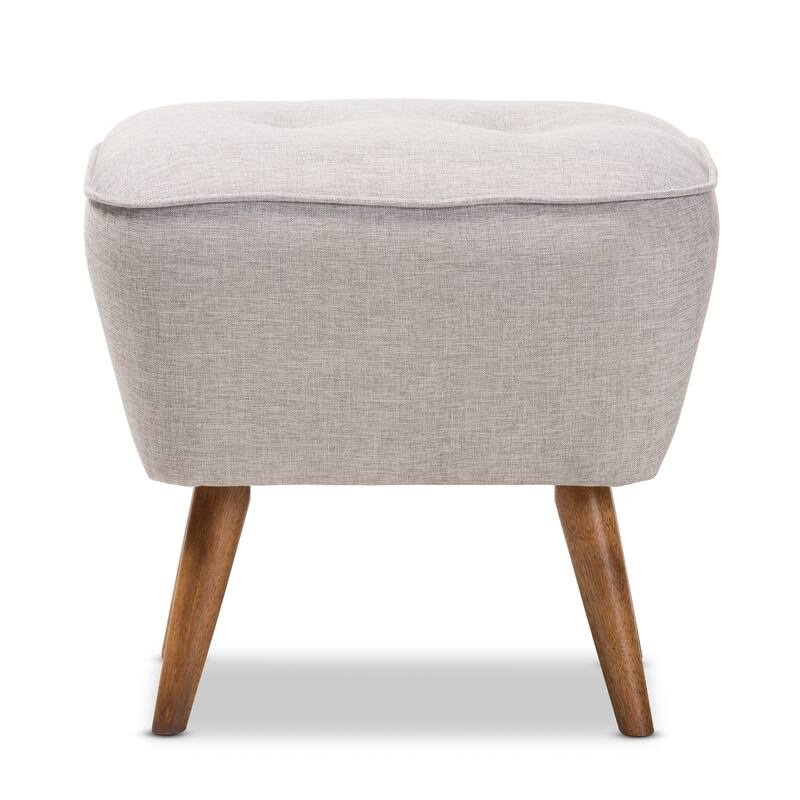 Mid-Century Fabric Upholstered Ottoman by Baxton Studio