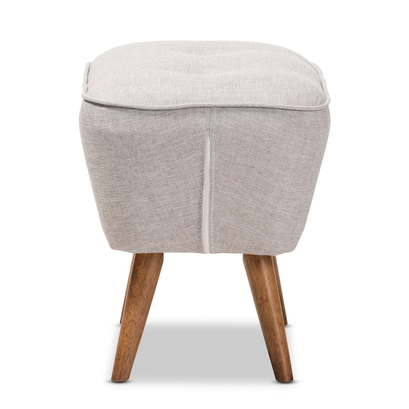 Mid-Century Fabric Upholstered Ottoman by Baxton Studio