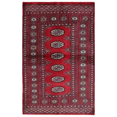Handmade One-of-a-Kind Bokhara Wool Rug (Pakistan) - 2'7 x 4'2