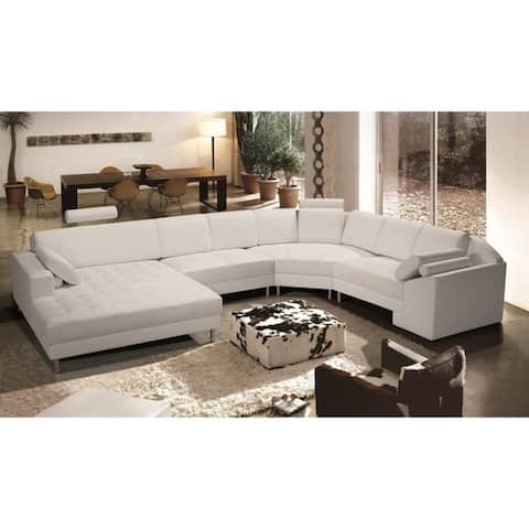 White Leather Sectional Sofas Online At Our Best Bryson Leather 4pc Sectional