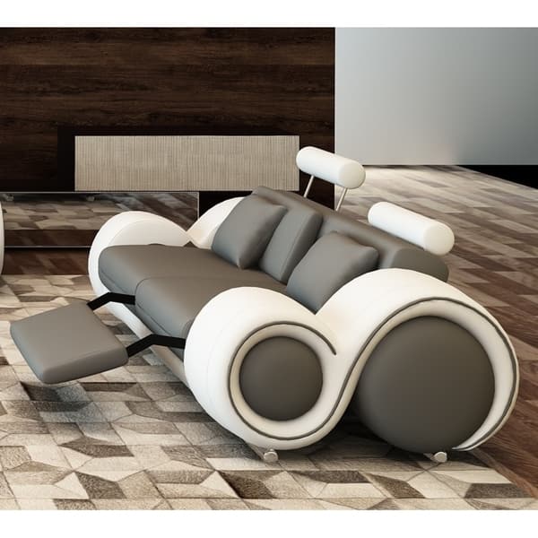 Melrose Leather And Wood Modern Reclining Loveseat Wood Modern Reclining Loveseat
