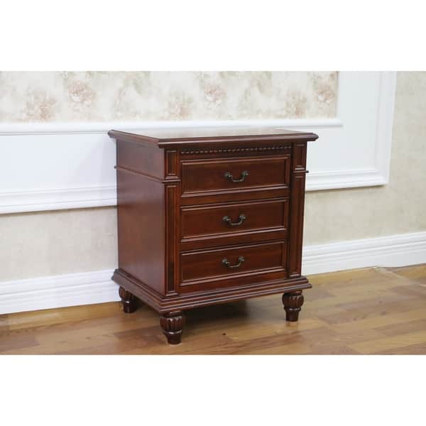 International Caravan Carved Wood Three End Table