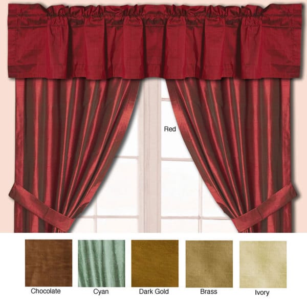 Dupioni Silk Window Curtain Pole Top Valance On Sale Overstock 2233328