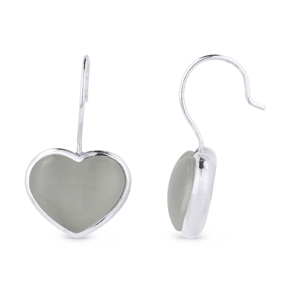 Iced Showroom Sterling Silver Grey Heart Cubic Zirconia Dangling Iced Showroom Sterling Silver Grey Heart Cubic Zirconia Dangling Earring
