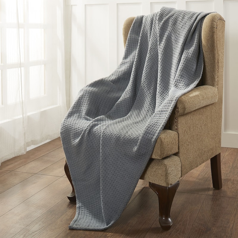 Modern Threads 100-Percent Cotton Thermal Blanket - Twin - Twin XL - Charcoal