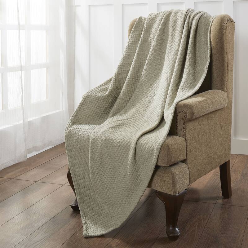 Modern Threads 100-Percent Cotton Thermal Blanket - Twin - Twin XL - Oatmeal