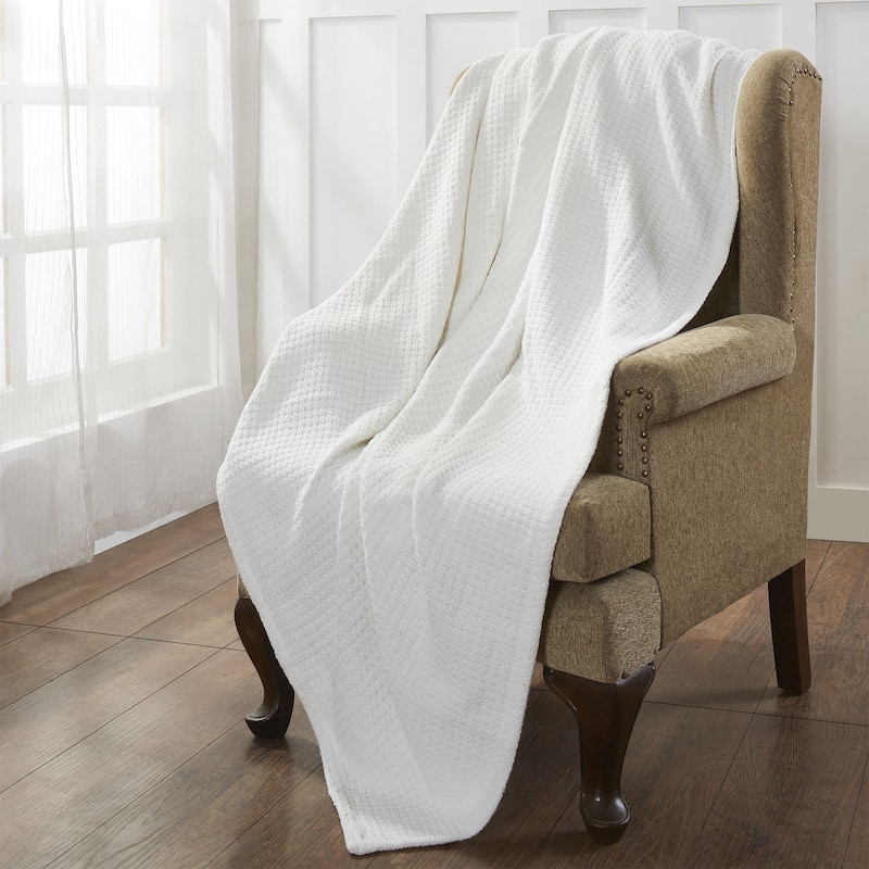 Modern Threads 100-Percent Cotton Thermal Blanket - Full - Queen - White