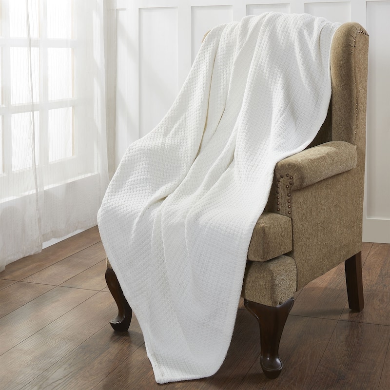 Modern Threads 100-Percent Cotton Thermal Blanket - King - Cal King - White