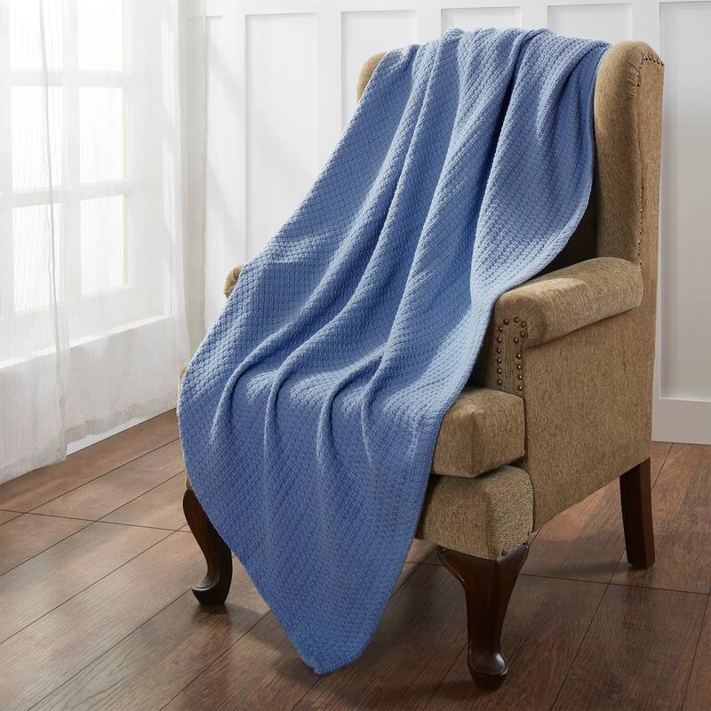 Modern Threads 100-Percent Cotton Thermal Blanket - Twin - Twin XL - Denim