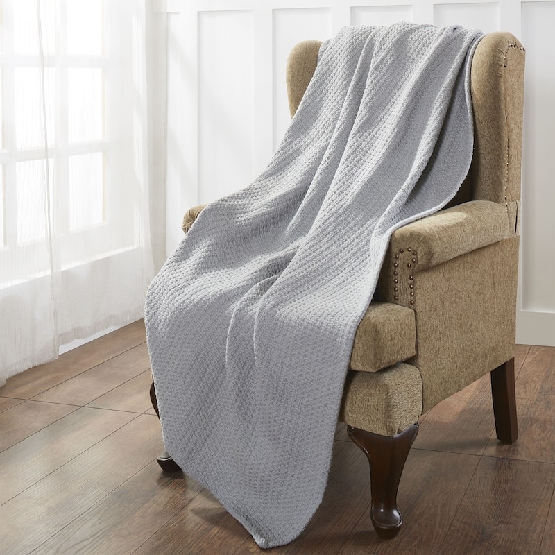 Modern Threads 100-Percent Cotton Thermal Blanket - Full - Queen - Silver