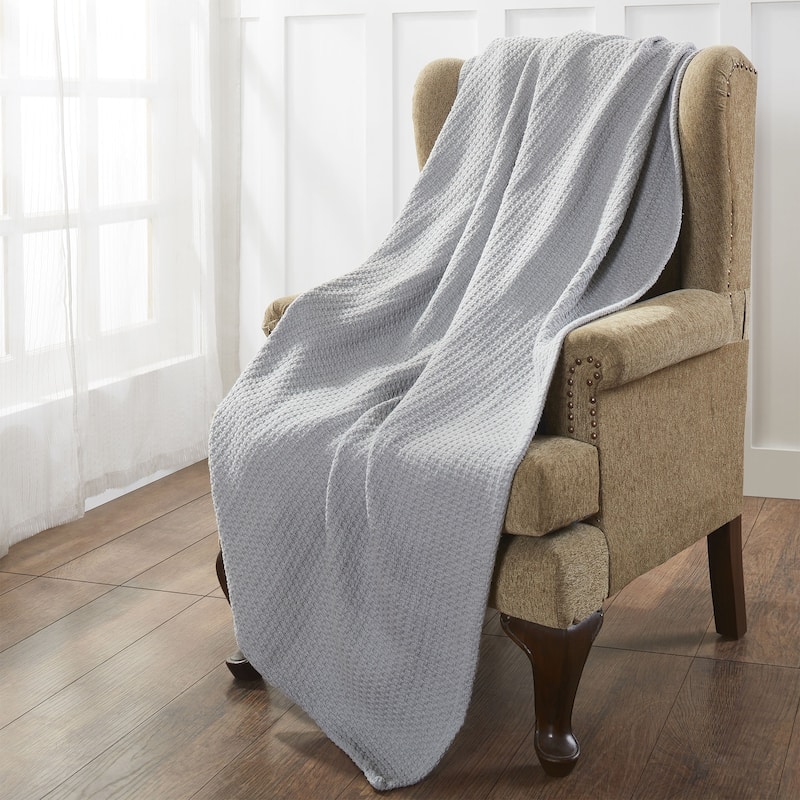 Modern Threads 100-Percent Cotton Thermal Blanket - Twin - Twin XL - Silver