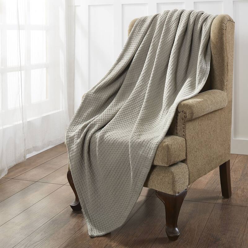 Modern Threads 100-Percent Cotton Thermal Blanket - Full - Queen - Taupe