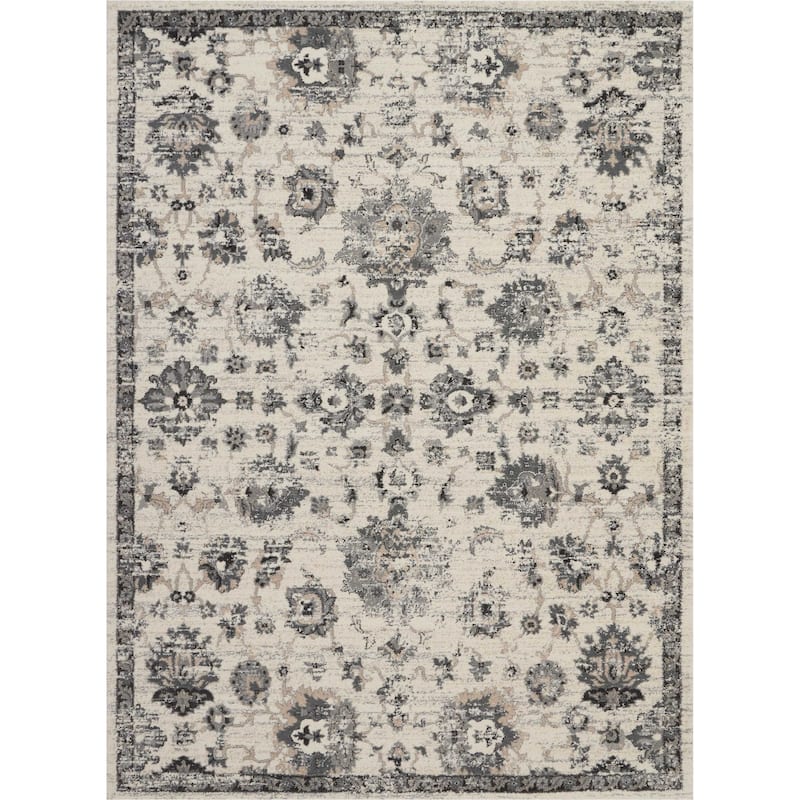 Nourison Fusion Vintage Floral Area Rug - 7' 10" x 10' 6" - Cream/Grey - Runner/Rectangle