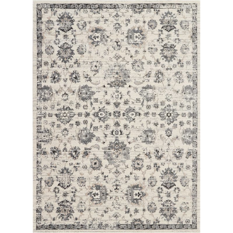 Nourison Fusion Vintage Floral Area Rug - 9'6" x 13' - Cream/Grey - Runner/Rectangle