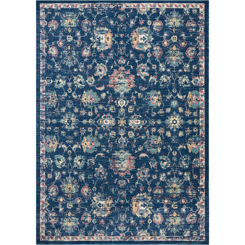 Nourison Fusion Vintage Floral Area Rug - 9'6" x 13' - Navy/Pink - Runner/Rectangle