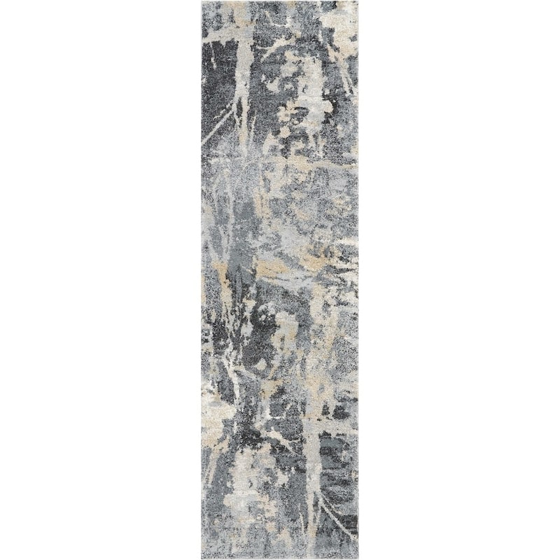 Nourison Fusion Abstract Area Rug - 2' 2" x 7' 6" - Grey