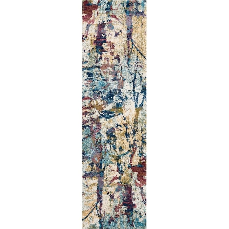 Nourison Fusion Abstract Area Rug - 2' 2" x 7' 6" - Cream/Multi