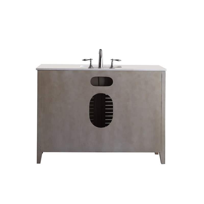 46" Benton Collection Abbeville Distressed Beige Bathroom Vanity