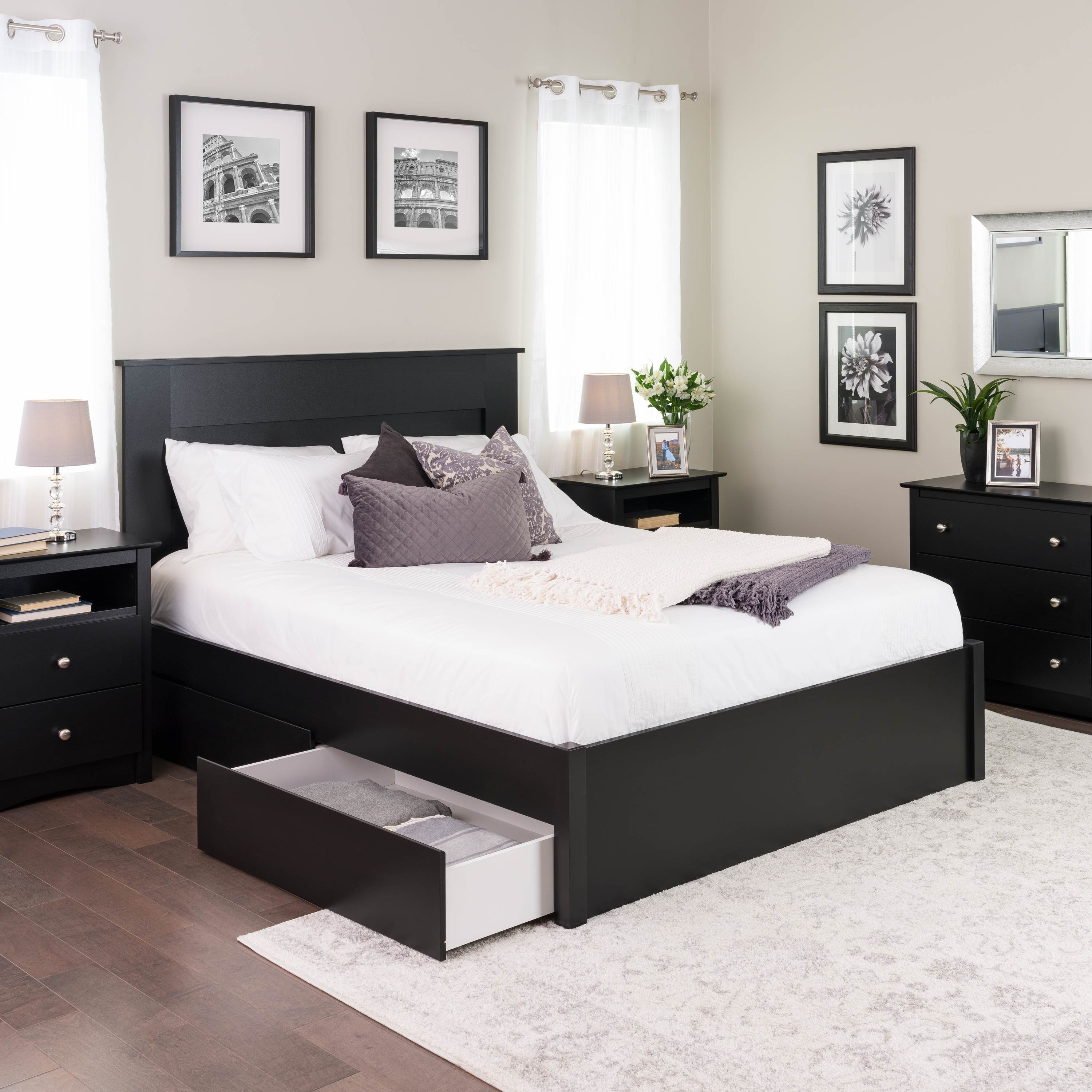 Shop Prepac Queen Select 4 Post Platform Bed With Optional Drawers