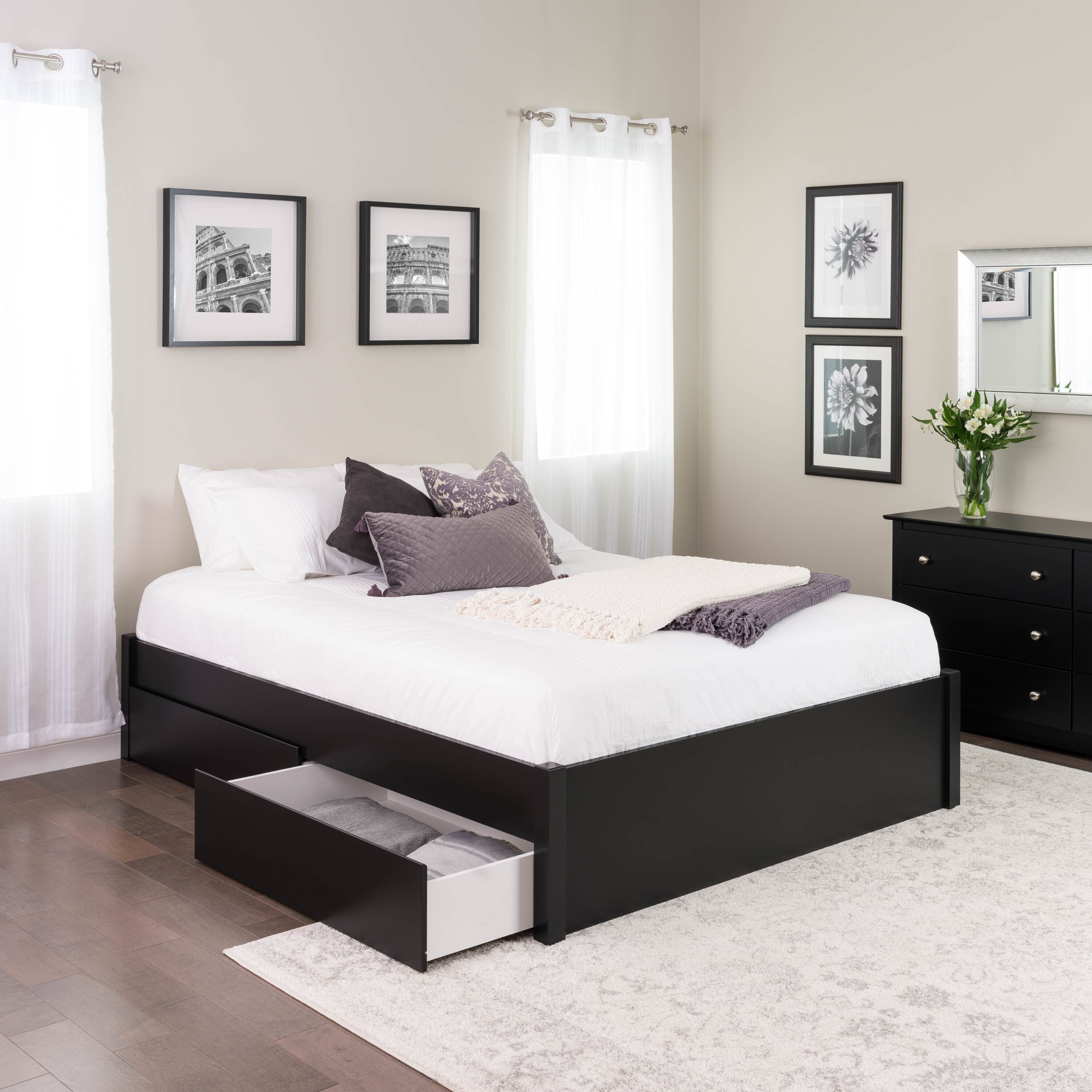 Shop Prepac Queen Select 4 Post Platform Bed With Optional Drawers