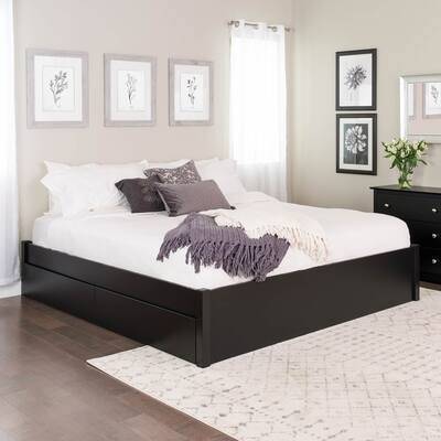 Prepac King 4-post Platform Bed with Optional Drawers