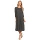preview thumbnail 40 of 46, Women's Solid A-Line Paneled Detail Midi Jersey Knit Dress