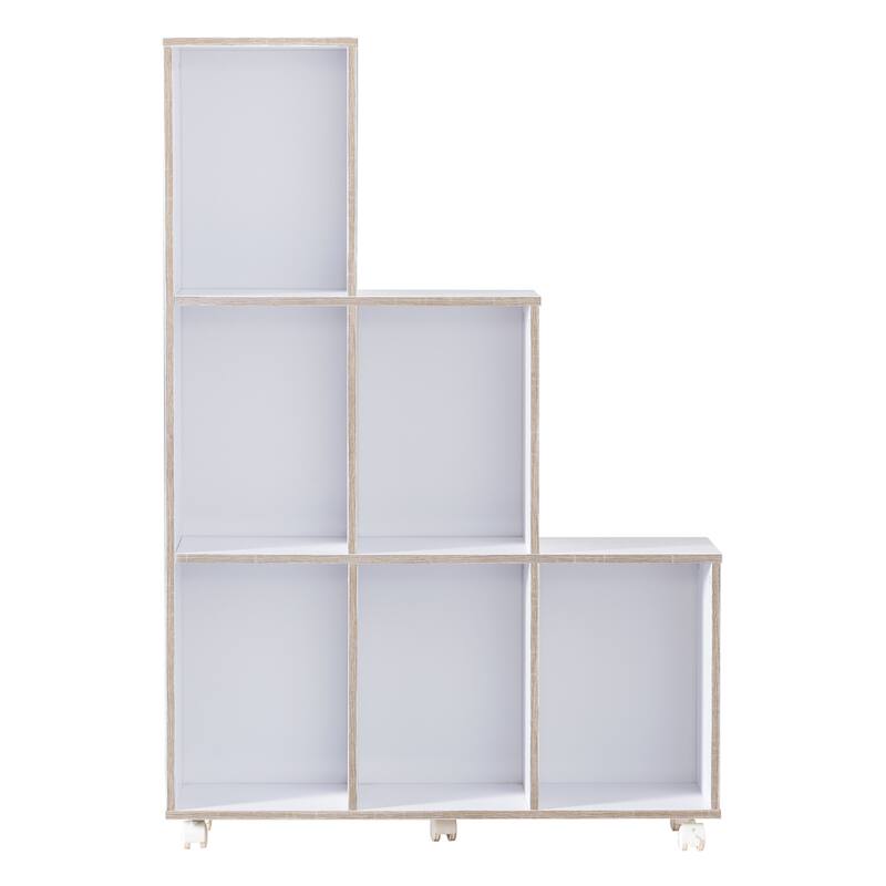 Seas Contemporary 6-Shelf Display Cabinet with Casters by Furniture of America