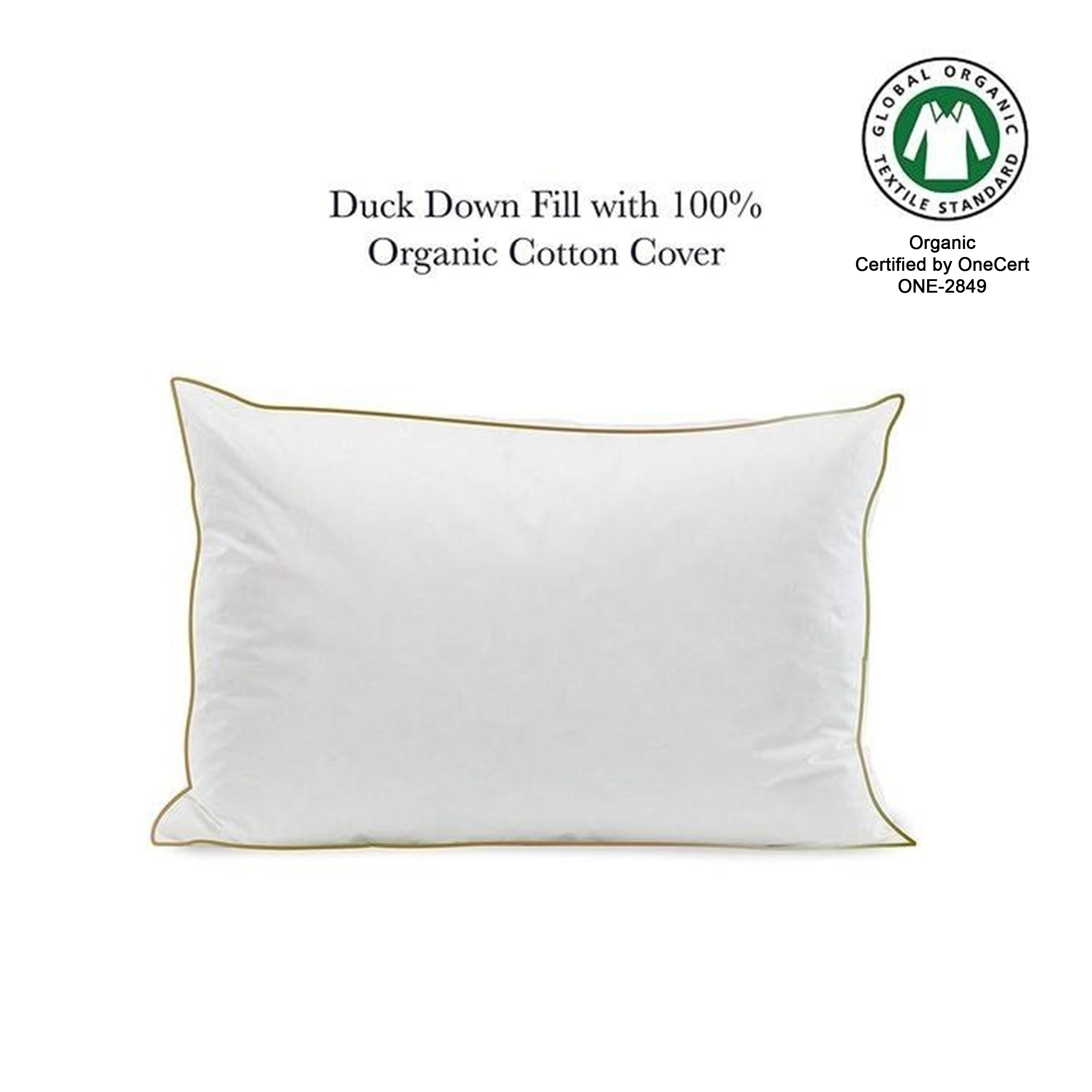 Shop Luxury White Duck Down Organic Cotton Pillow 20 X 28 Free