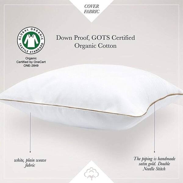 Shop Luxury White Duck Down Organic Cotton Pillow 20 X 28 Free