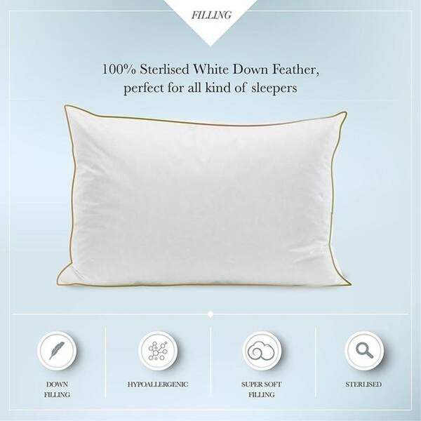 Shop Luxury White Duck Down Organic Cotton Pillow 20 X 28 Free