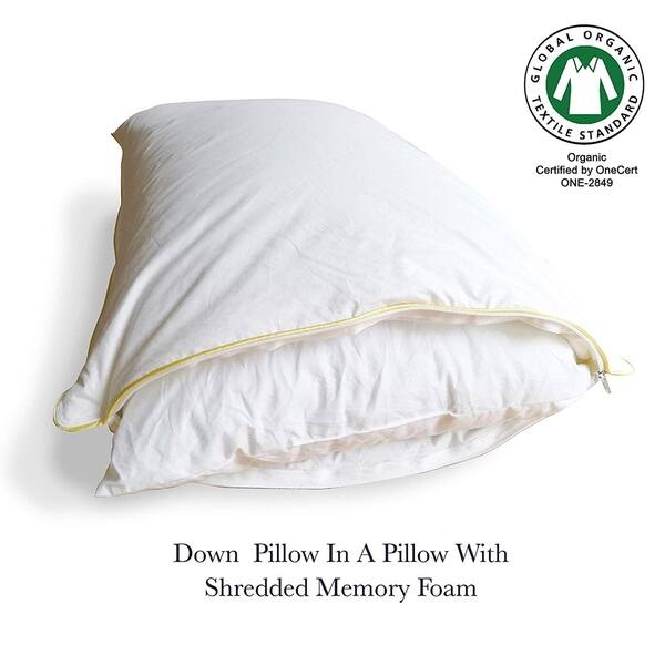 Shop Down Pillow In A Pillow With Shredded Memory Foam Inner 20 X
