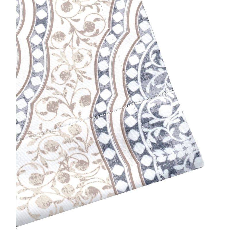 DriftAway Adrianne Pastel Damask Printed Room Darkening Kitchen Tier Pair