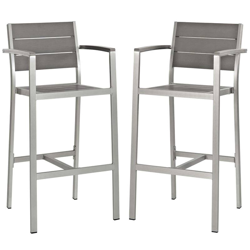 Shore Aluminum Outdoor Bar Stool (Set of 2)