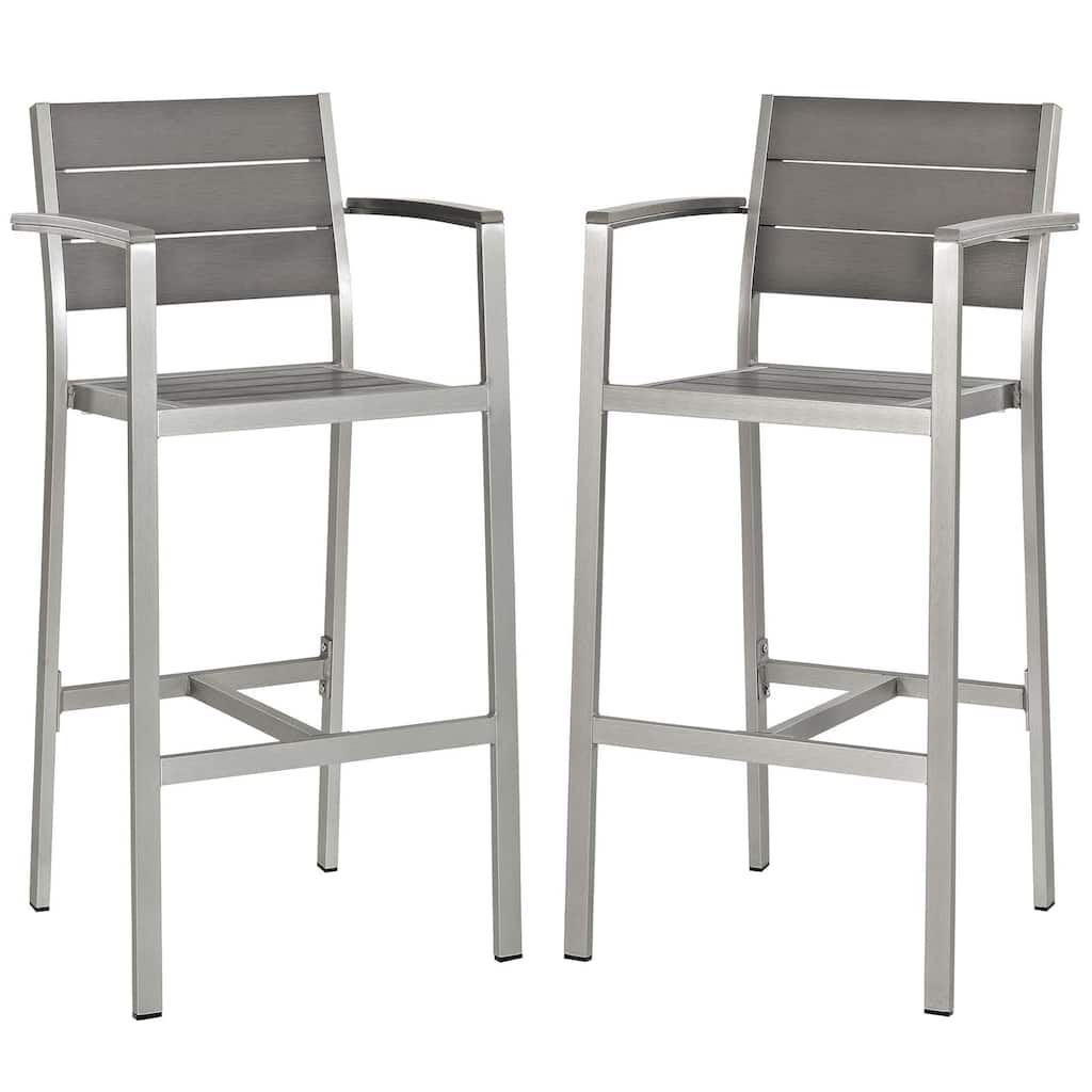 Shore Aluminum Outdoor Bar Stool (Set of 2)