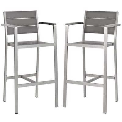 Shore Aluminum Outdoor Bar Stool (Set of 2)